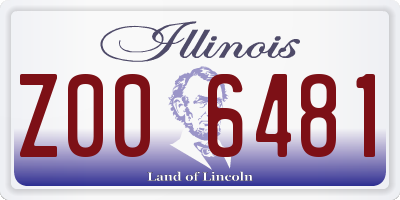 IL license plate Z006481