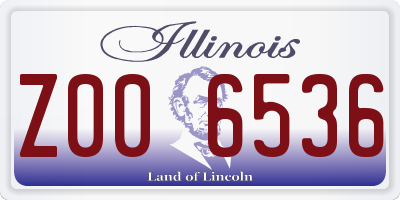 IL license plate Z006536