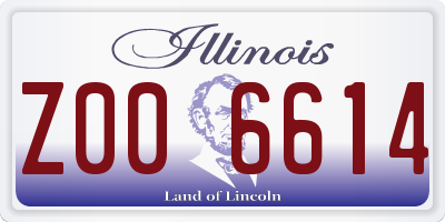 IL license plate Z006614