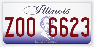 IL license plate Z006623