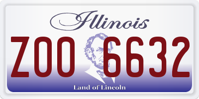 IL license plate Z006632