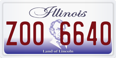 IL license plate Z006640