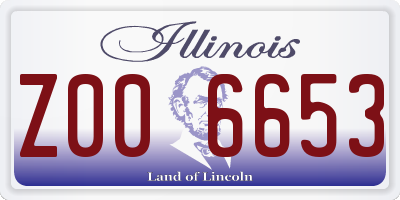 IL license plate Z006653