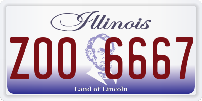 IL license plate Z006667