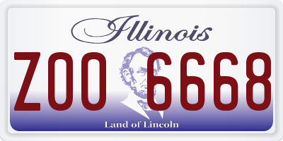 IL license plate Z006668