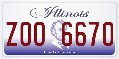 IL license plate Z006670