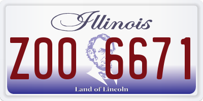 IL license plate Z006671