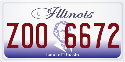 IL license plate Z006672