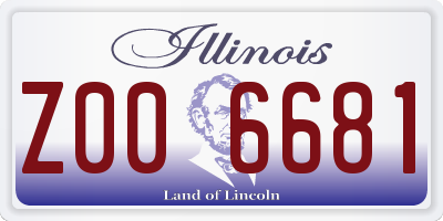 IL license plate Z006681
