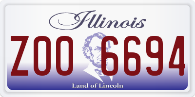 IL license plate Z006694