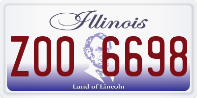 IL license plate Z006698