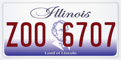 IL license plate Z006707