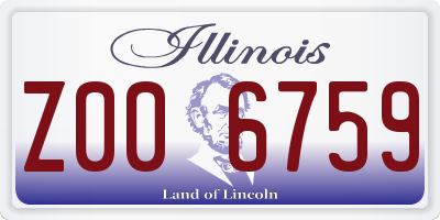 IL license plate Z006759