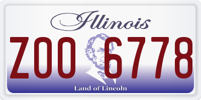 IL license plate Z006778