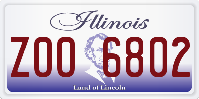 IL license plate Z006802