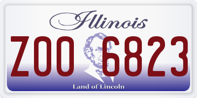 IL license plate Z006823
