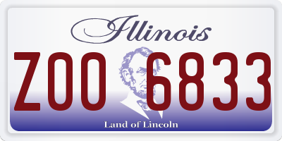 IL license plate Z006833