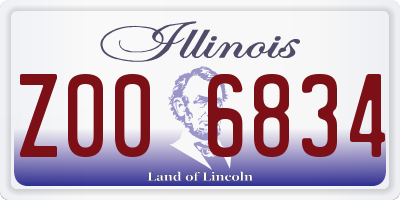 IL license plate Z006834