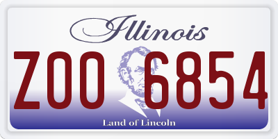 IL license plate Z006854