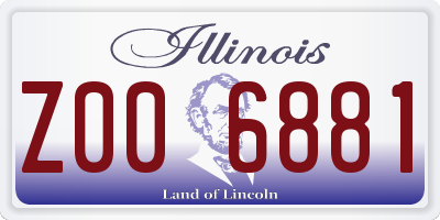 IL license plate Z006881