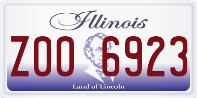 IL license plate Z006923