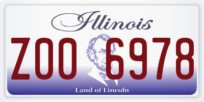 IL license plate Z006978