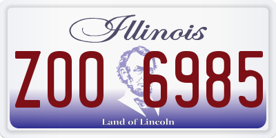 IL license plate Z006985