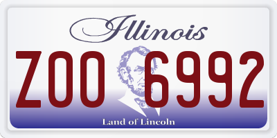 IL license plate Z006992