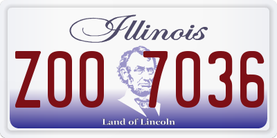 IL license plate Z007036