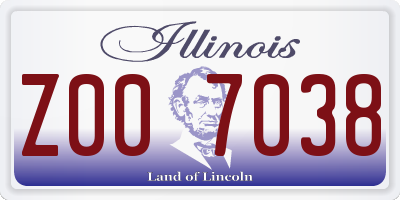 IL license plate Z007038