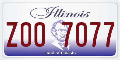 IL license plate Z007077