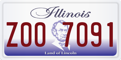 IL license plate Z007091