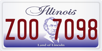 IL license plate Z007098