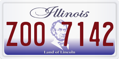 IL license plate Z007142