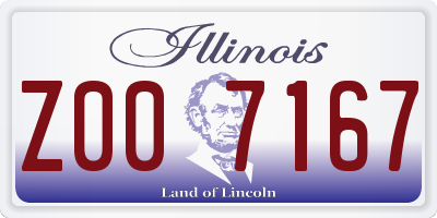 IL license plate Z007167