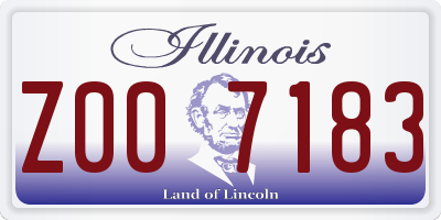 IL license plate Z007183