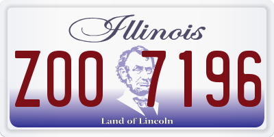 IL license plate Z007196