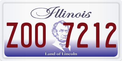 IL license plate Z007212