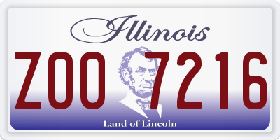 IL license plate Z007216