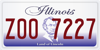 IL license plate Z007227