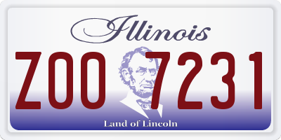 IL license plate Z007231