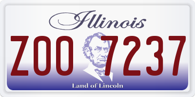 IL license plate Z007237