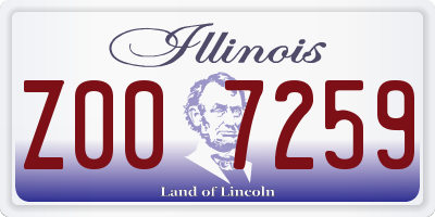 IL license plate Z007259
