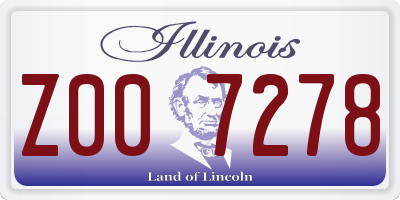 IL license plate Z007278