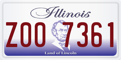 IL license plate Z007361