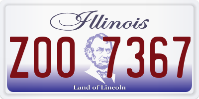 IL license plate Z007367