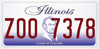 IL license plate Z007378