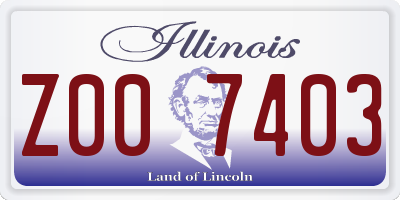 IL license plate Z007403