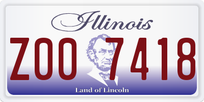 IL license plate Z007418