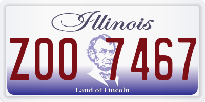 IL license plate Z007467